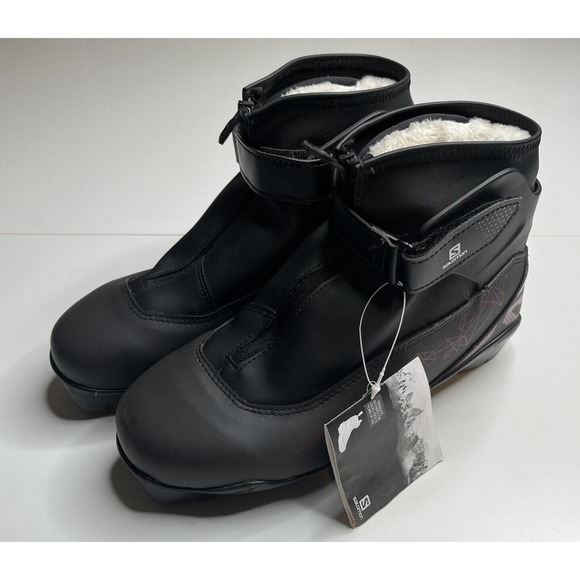 NEW Salomon Vitane Plus Pilot Nordic Ski Boots Size 7 Women’s Black - Picture 6 of 13